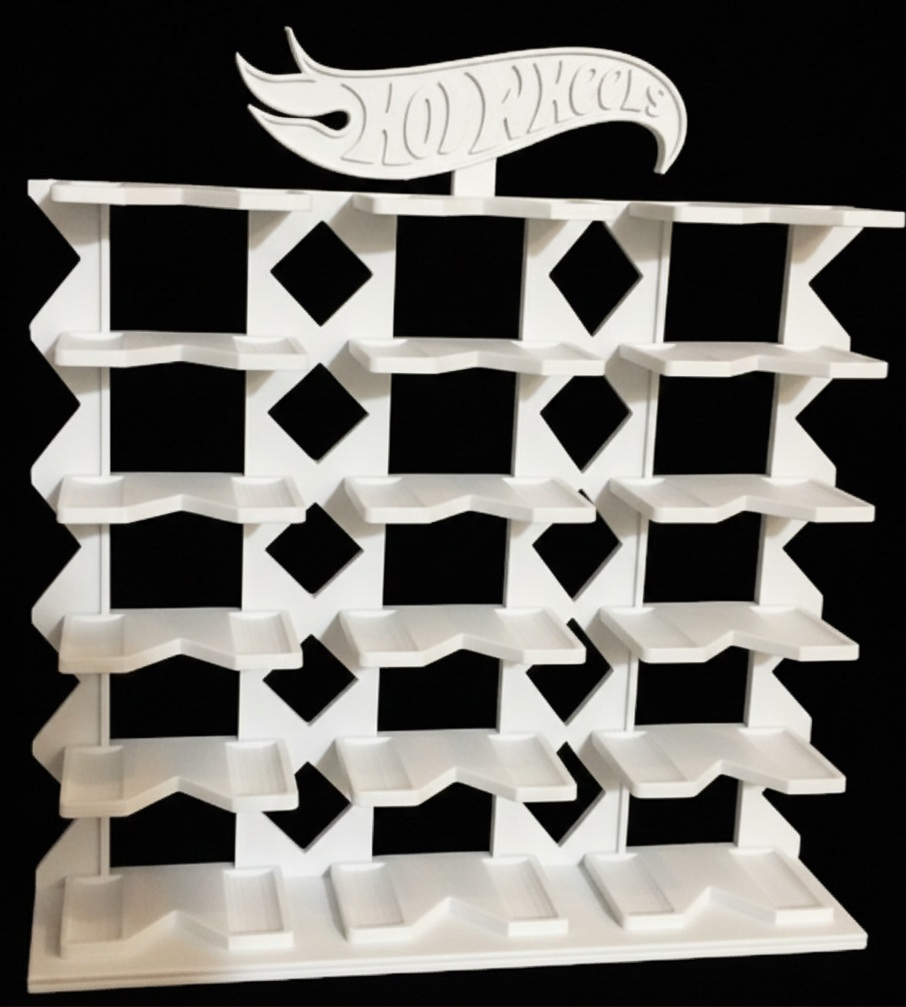 Faber Lux Toy Car Display Rack (Hot Wheels Compatible) - White - 18 Slot view 2